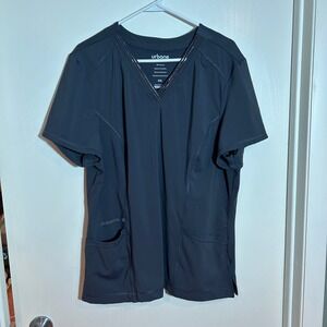 Urbane Impulse XXL Gray Scrub Top 360 Stretch Functional Design
